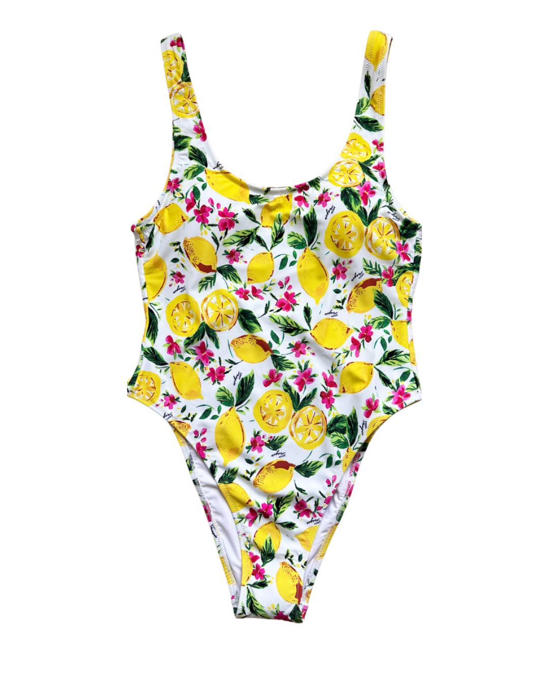 One Piece White Lemon Print