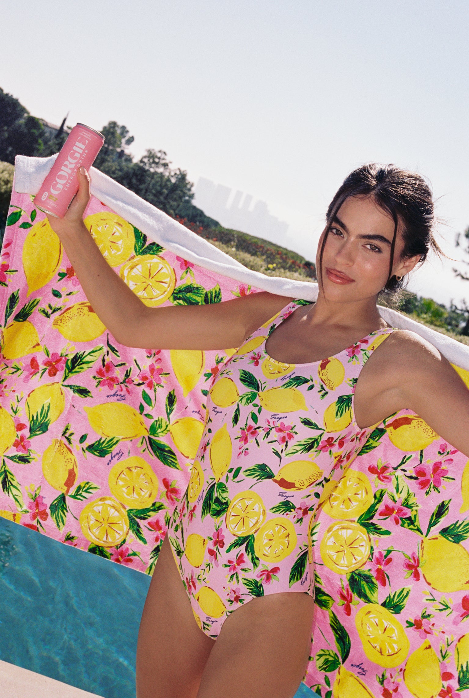 One Piece Pink Lemon Print